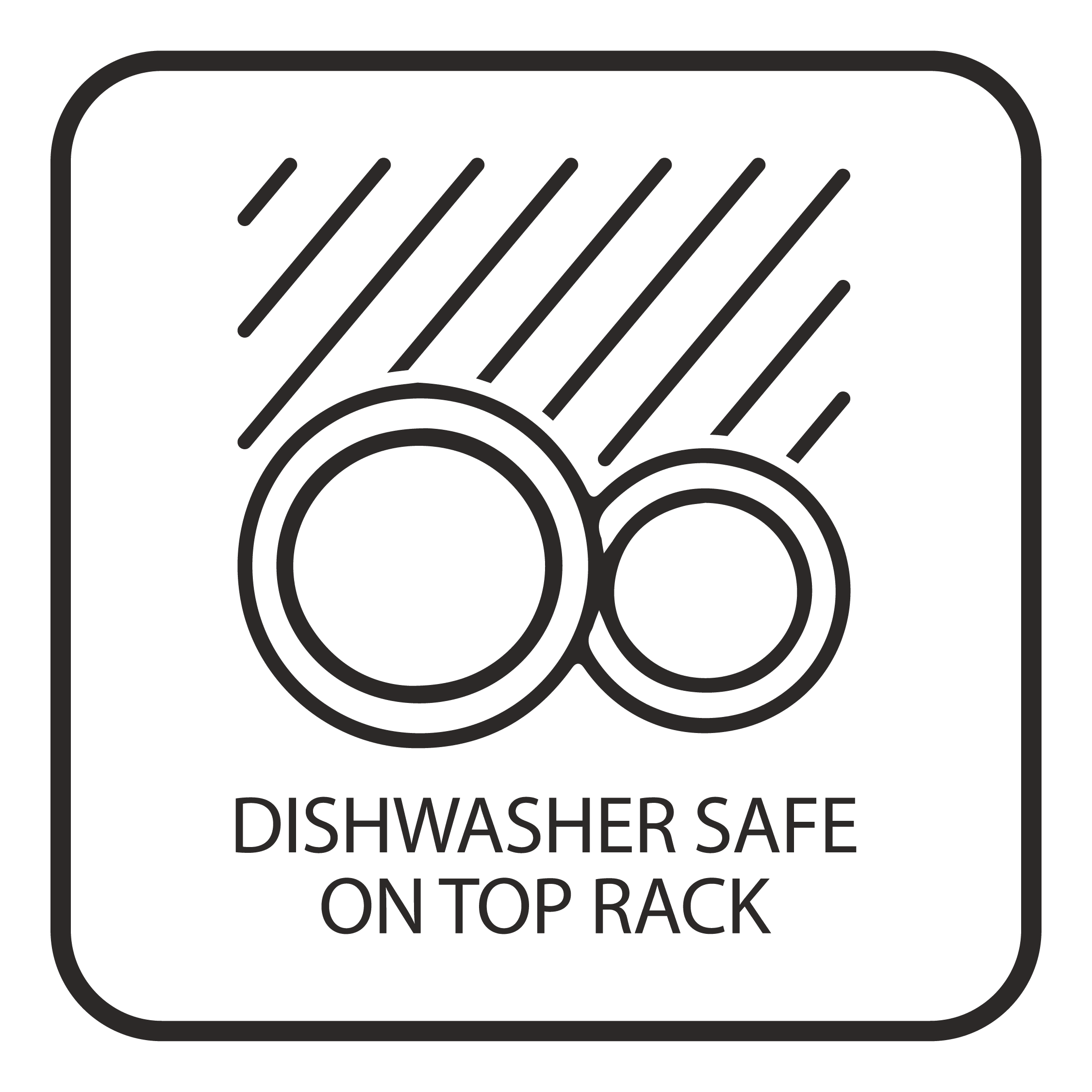 The image of the dishwasher safe sign on plastic containers